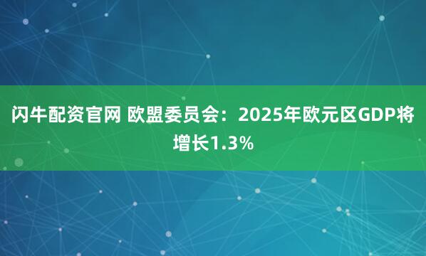 闪牛配资官网 欧盟委员会：2025年欧元区GDP将增长1.3%